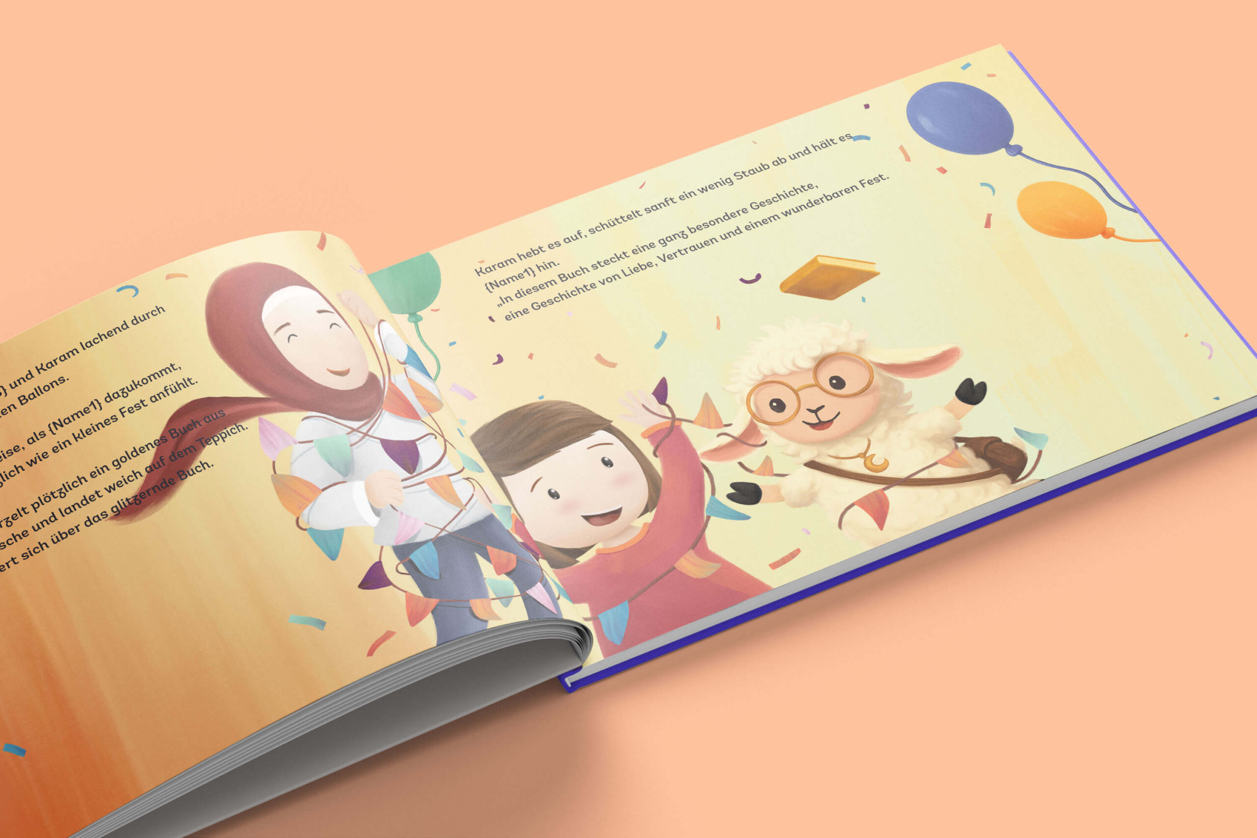 Islamisches Kinderbuch über das Opferfest mit Kind und Mama