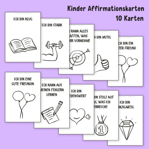 Kinder Affirmationskarten - Positive Affirmationen für Kinder