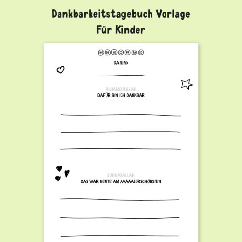 Dankbarkeitstagebuch für Kinder