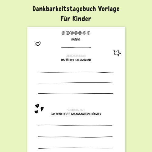 Dankbarkeitstagebuch für Kinder